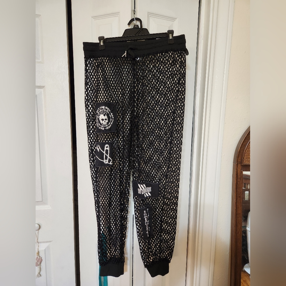 Dolls Kill's Current Mood Goth Net Pants Size XL